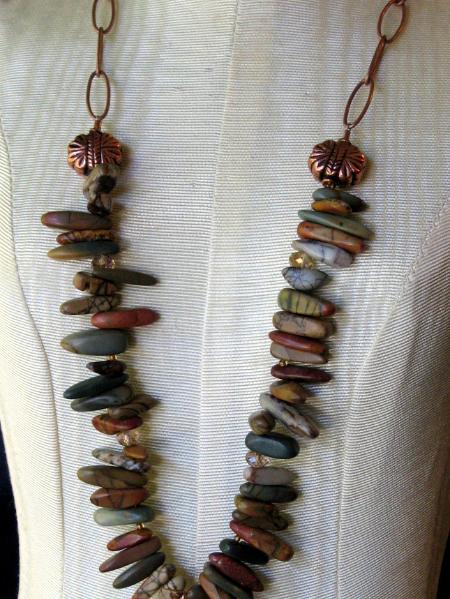 Picasso Jasper and Copper Chain Necklace