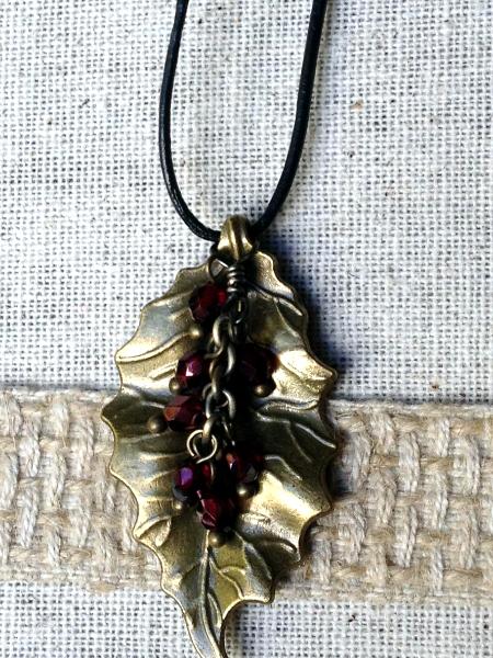 Brass Holly Pendant