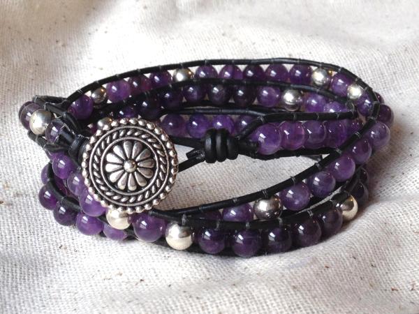 Amethyst Triple Wrap Bracelet