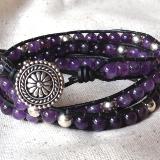 Amethyst Triple Wrap Bracelet