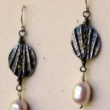 Pewter Seashell Earrings