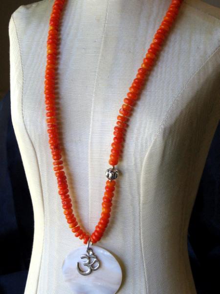 Orange Coral "Ohm" Necklace