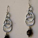 Aluminum Chainmaille and Glass Earrings