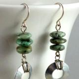 Steel Washer and African Turquoise Earrings