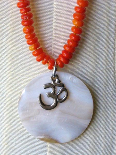 Orange Coral "Ohm" Necklace