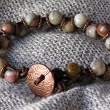 Crazy Lace Agate Leather Bracelet