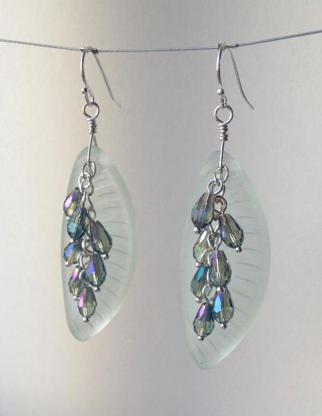 Crystal Cascade Sea Glass Earrings