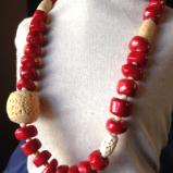 Chunky Coral and Bone Necklace