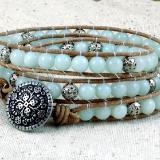 Amazonite and Silver Wrap Bracelet
