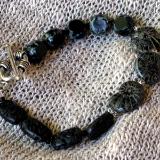 Black Lava and Glass Bracelet