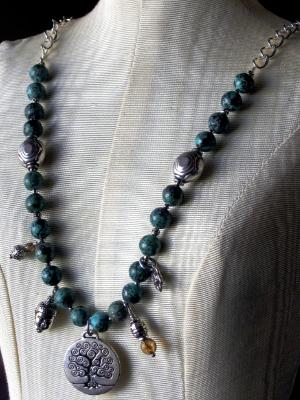 African Turquoise Charm Necklace