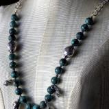 African Turquoise Charm Necklace