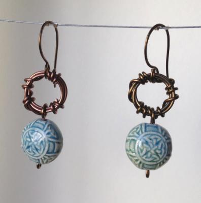 Blue Raku Earrings