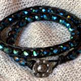 Electric Blue Crystal Wrap Bracelet