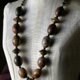 Awhee Picture Jasper and Brass Necklace
