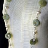 Chained Serpentine and Pearl Necklace