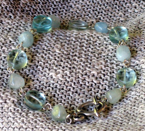 Aquamarine and Glass Links Necklace