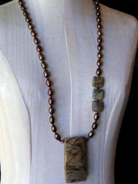 Picasso Jasper and Pearl Necklace