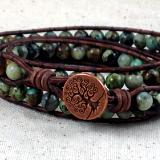 African Turquoise and Copper Wrap Bracelet