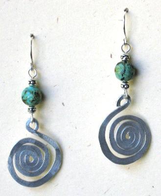 Small Aluminum Spiral Earrings