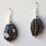 Meshed Smokey Quartz Earrings