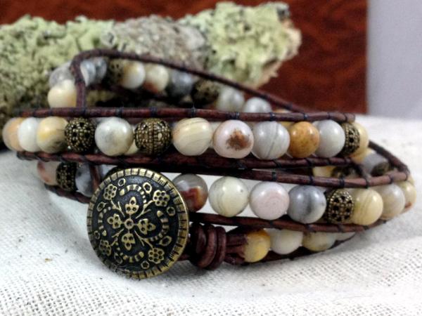 Crazy Lace Agate Wrap Bracelet