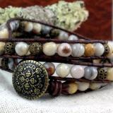 Crazy Lace Agate Wrap Bracelet