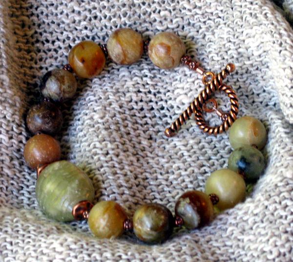 Serpentine and Copper Bracelet