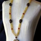 Yellow Jade and Serpentine Necklace