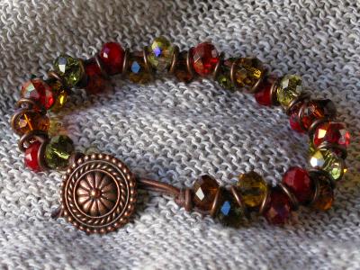 Autumn Crystals Leather Bracelet