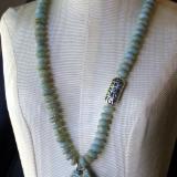 Amazonite Necklace with Ceramic Pendant
