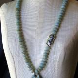 Amazonite Necklace with Ceramic Pendant