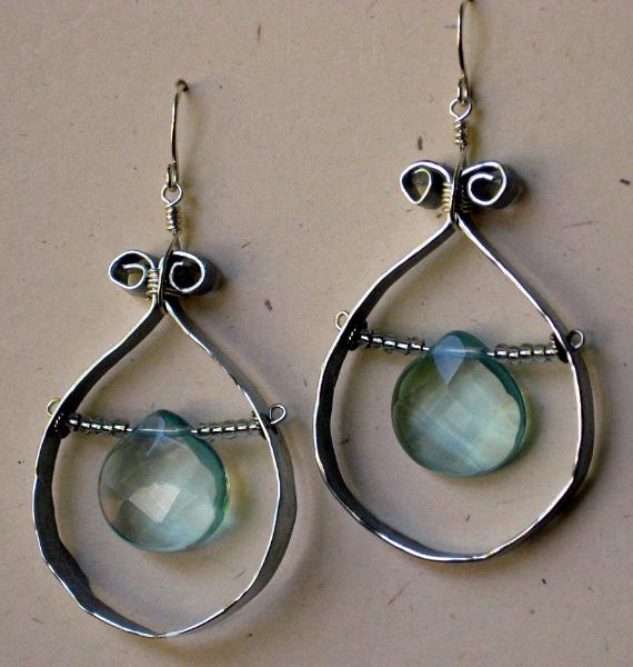 Aluminum and Glass Briolette Earrings