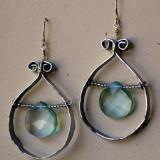 Aluminum and Glass Briolette Earrings