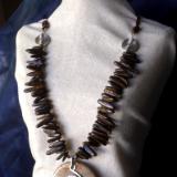 Bronzite Daggers and Leather Necklace