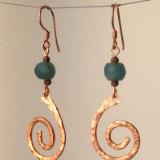 Copper Spiral Earrings