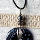 Snowflake Obsidian Silver Pendant