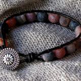 Cracked Agate Leather Bracelet