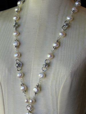 Pearl and Chainmaille Necklace 