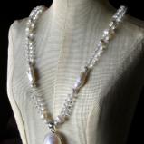 Winter White Pearl and Quartz Necklace