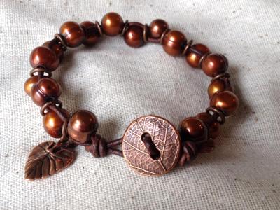 Copper Pearl Autumn Bracelet