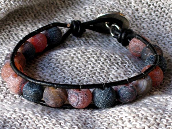 Cracked Agate Leather Bracelet