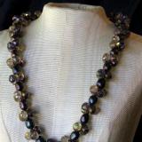 Purple Pearls Cluster Necklace