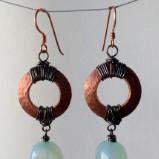 Copper and Chalcedony Earrings