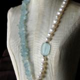 Sea Star Pearl and Sea Glass Necklace