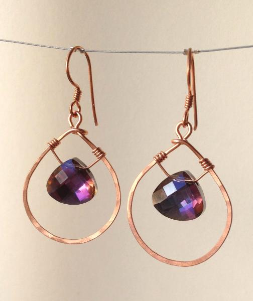 Copper Crystal Briolette Earrings
