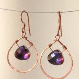 Copper Crystal Briolette Earrings