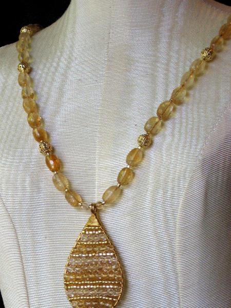 Golden Citrine Weave Necklace