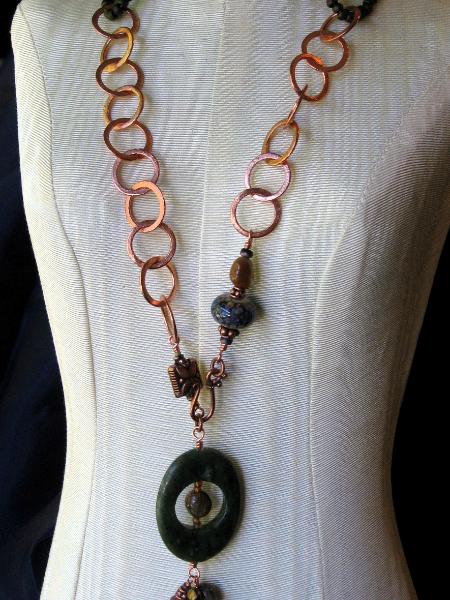 Mixed Greens and Copper Lariat 