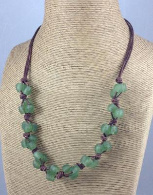 Knotted African Trade Glass Necklace